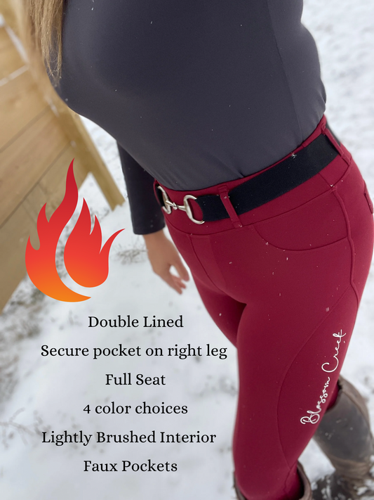 Felicity Warmth Breech - Double Lined, Full Seat in Cranberry