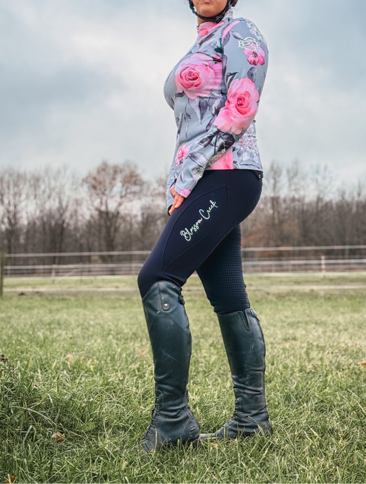Blushing Floral Fleece 1/4 Zip