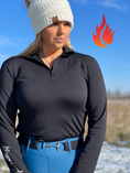 Load image into Gallery viewer, Natalie 1/4 Zip, Midnight Black - Fleece Lined Long Sleeve