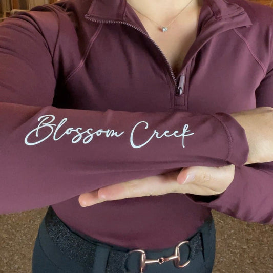 Natalie 1/4 Zip, Rosewood - Long Sleeve