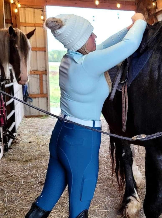 Natalie 1/4 Zip, Mint Sorbet - Long Sleeve