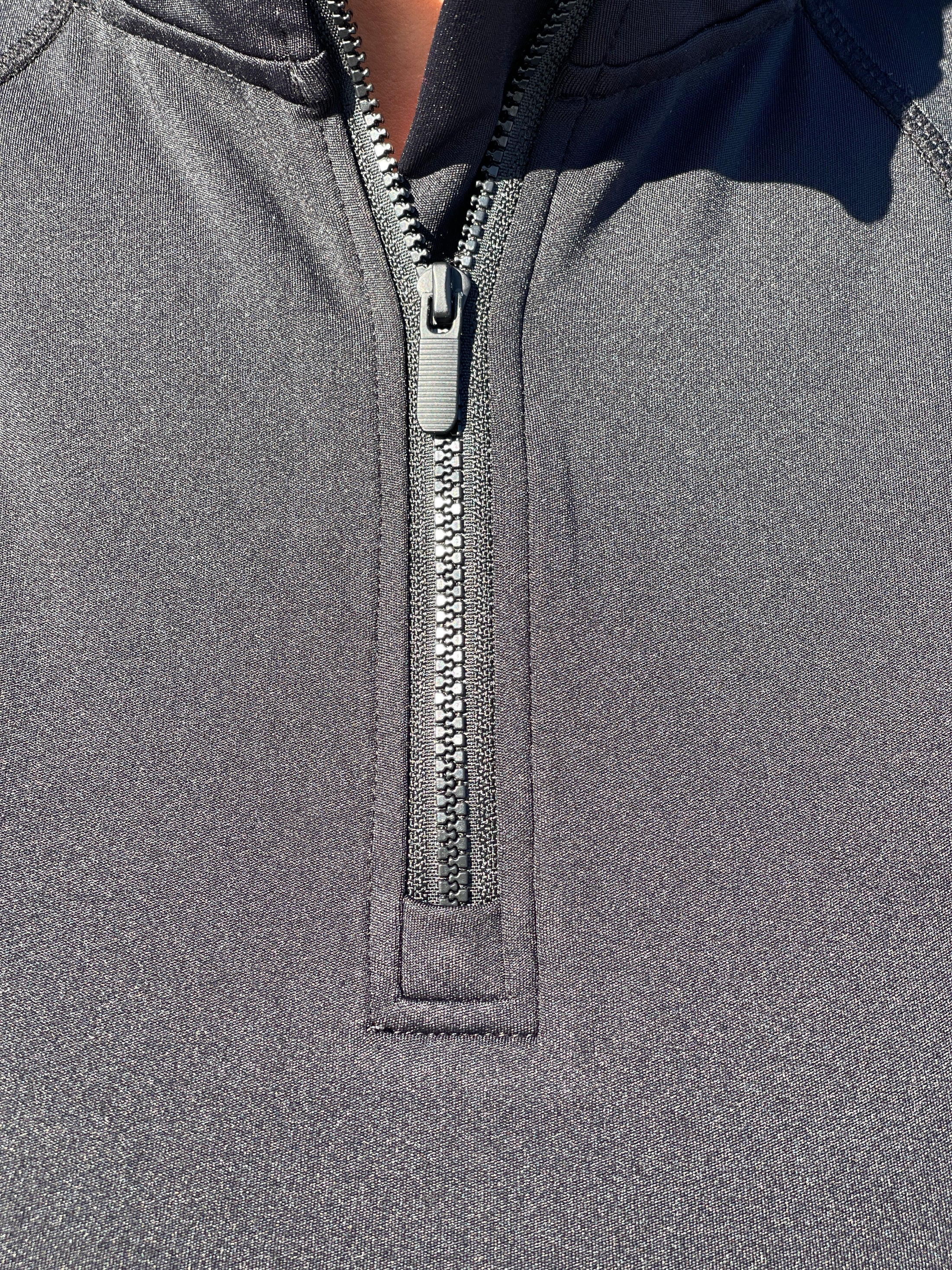 Natalie 1/4 Zip, Midnight Black - Fleece Lined Long Sleeve