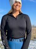 Load image into Gallery viewer, Natalie 1/4 Zip, Midnight Black - Fleece Lined Long Sleeve