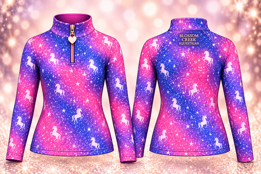 Unicorn Galaxy ¼ Zip Long Sleeve, Kids (Pre-order)