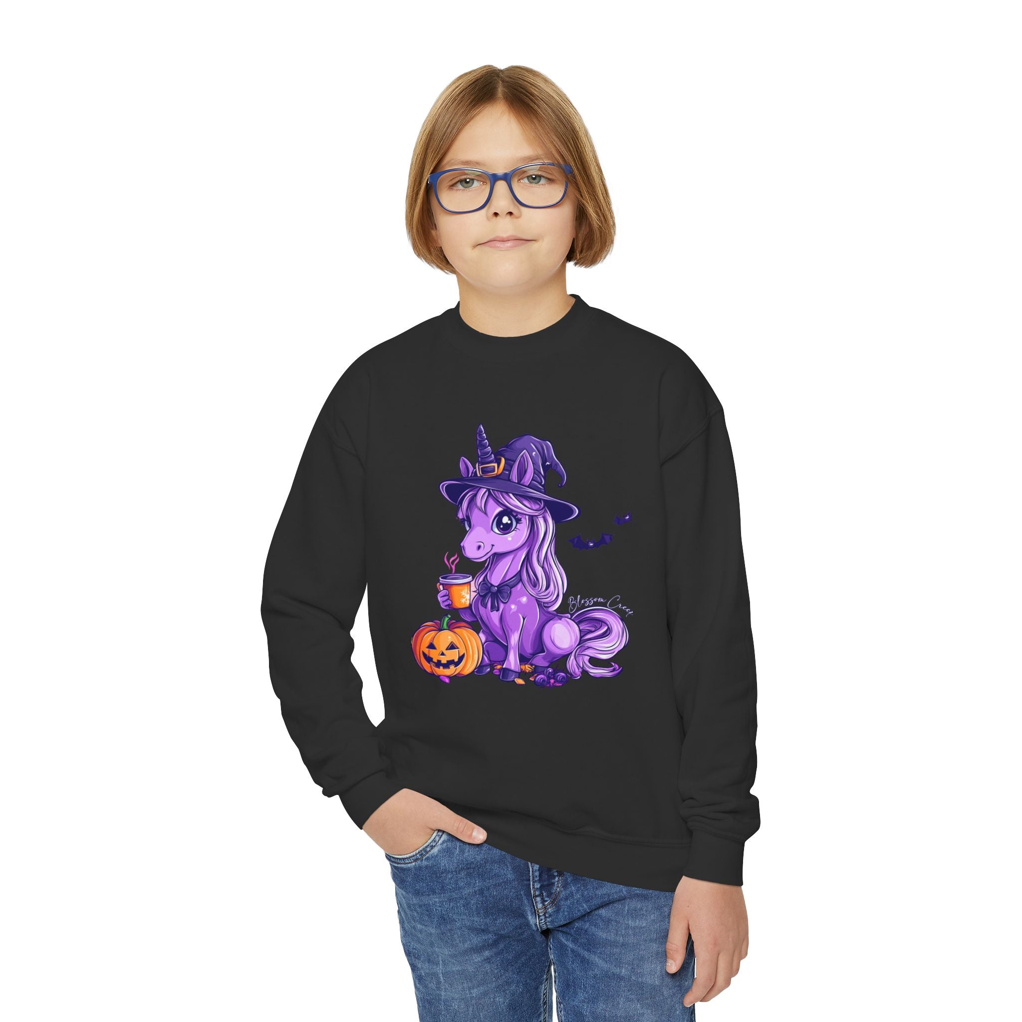 Spooky Unicorn- Youth Crewneck Sweatshirt