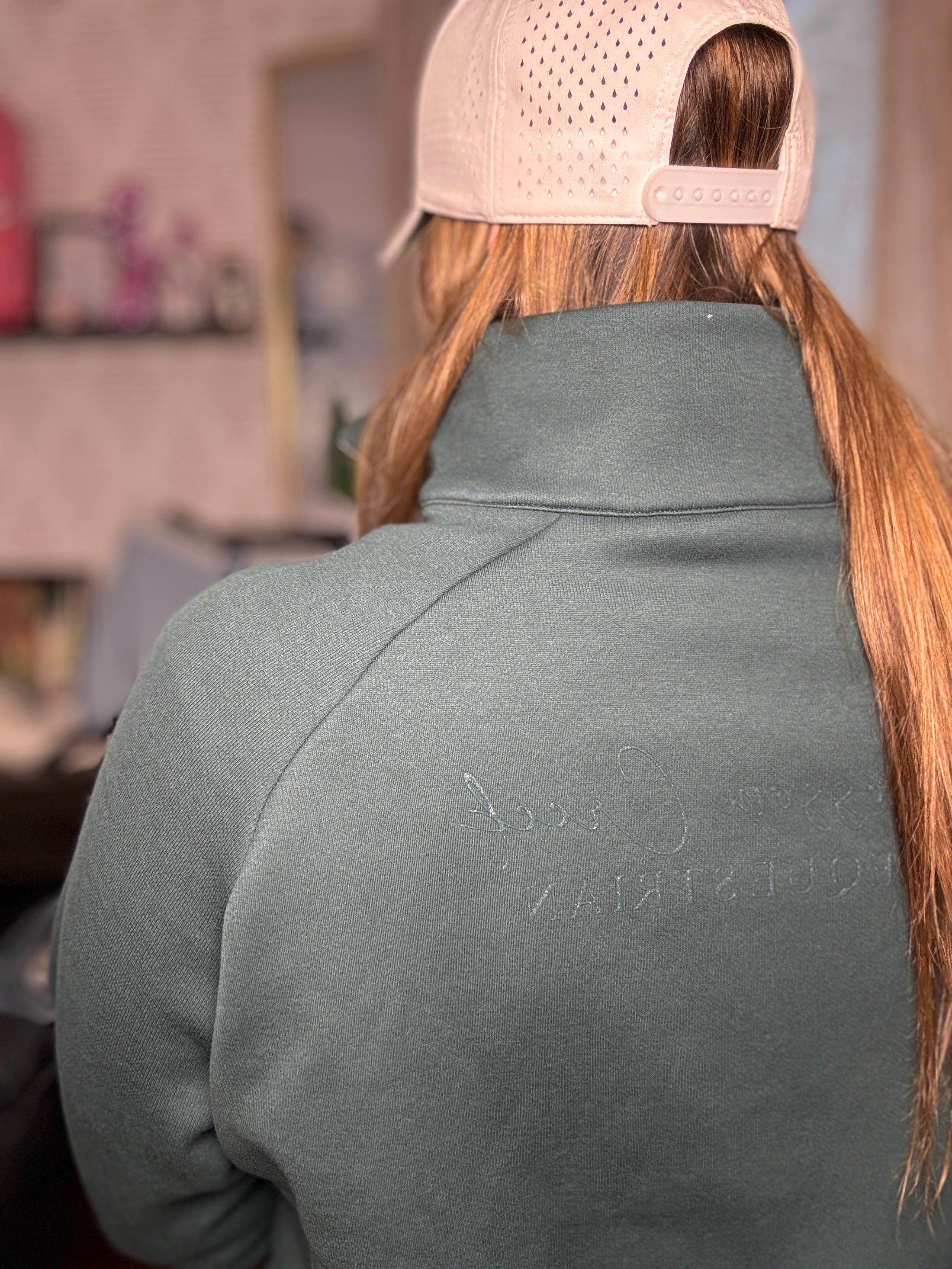 Molly - Rose Gold 1/4, Zip Thumb Hole, Oversize Sweatshirt