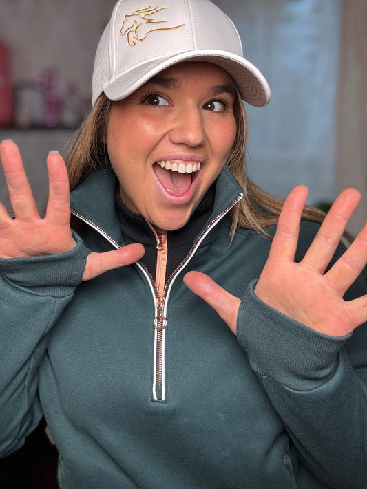 Molly - Rose Gold 1/4, Zip Thumb Hole, Oversize Sweatshirt