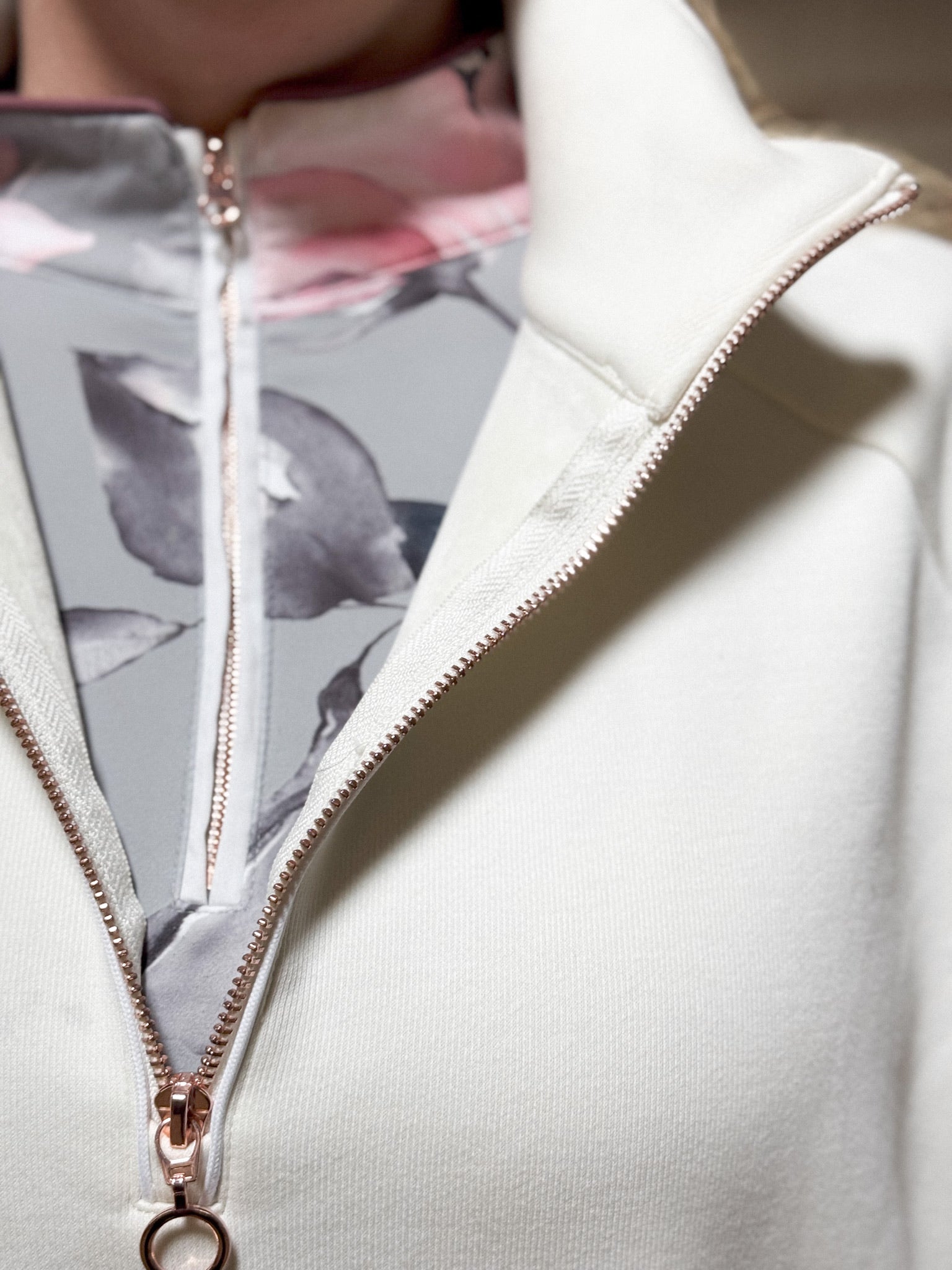 Molly - Rose Gold 1/4, Zip Thumb Hole, Oversize Sweatshirt