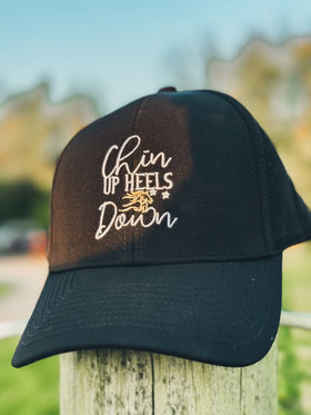 Chin Up Heels Down -Vented, Water Repellent Hat