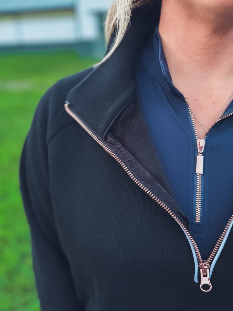 Molly - Rose Gold 1/4, Zip Thumb Hole, Oversize Sweatshirt