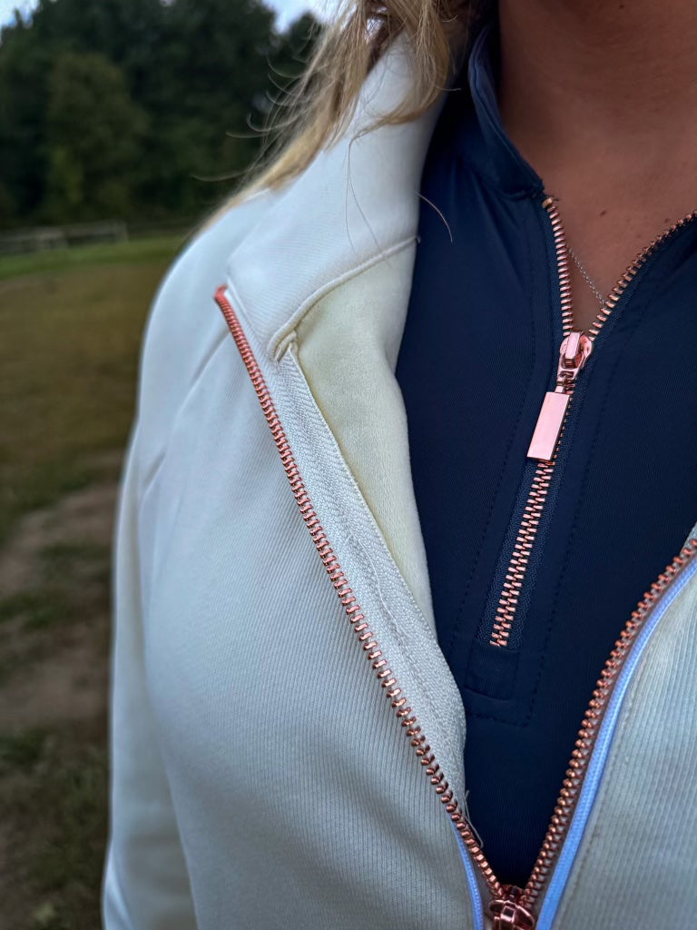 Molly - Rose Gold 1/4, Zip Thumb Hole, Oversize Sweatshirt