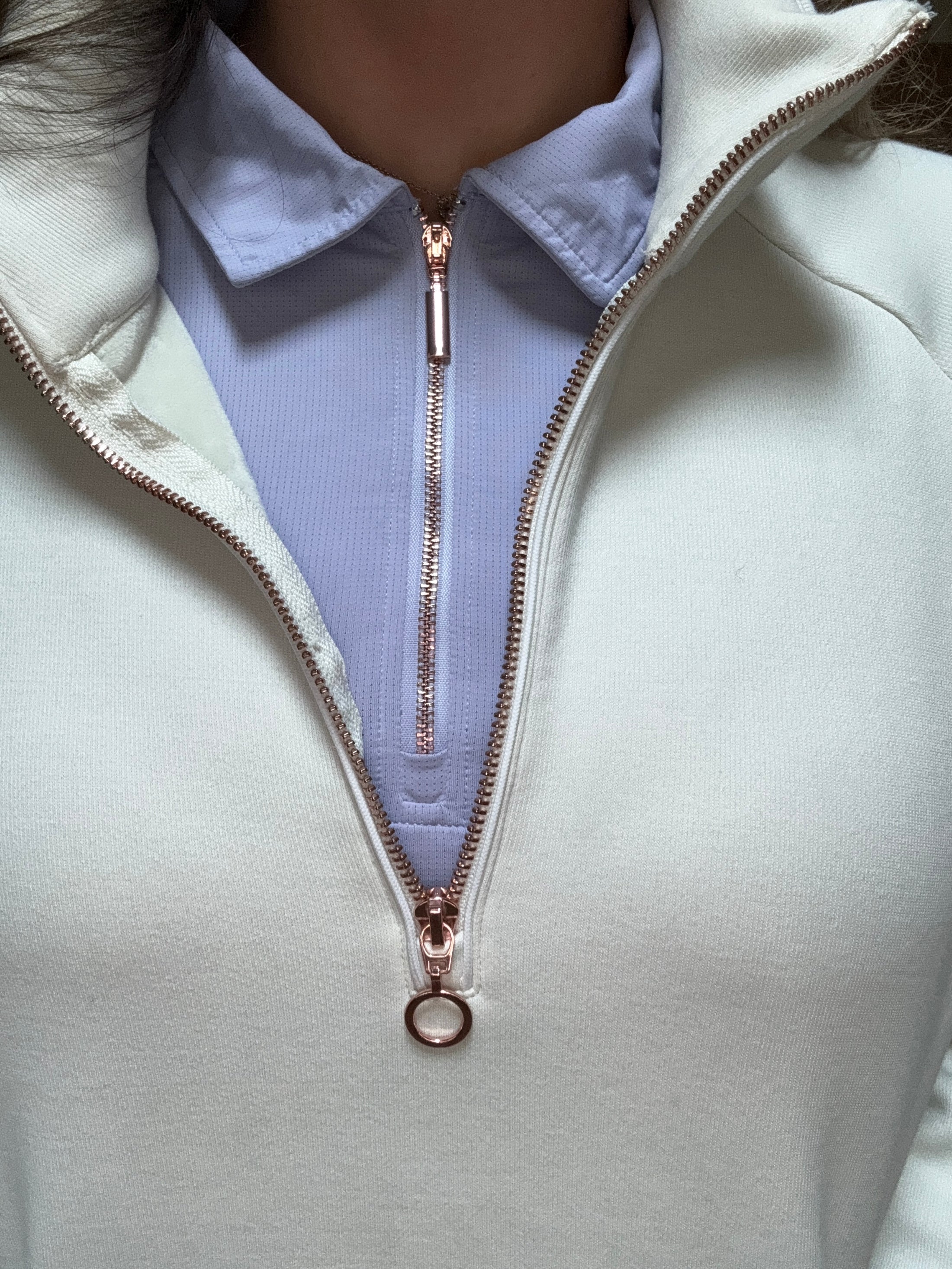 Molly - Rose Gold 1/4, Zip Thumb Hole, Oversize Sweatshirt